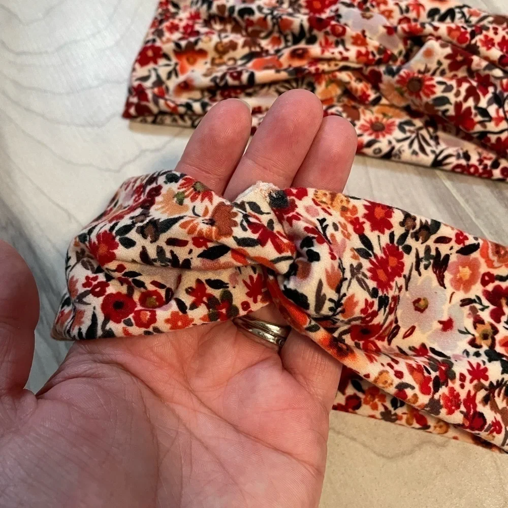 Handmade Set Of 2 Mommy & Me Matching Floral Stretchy Headband-See Measurements